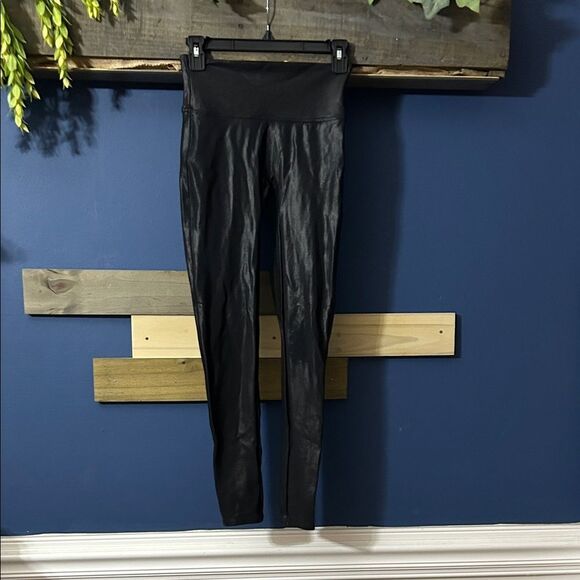 SPANX Pants - SPANX Black Leggings Faux Leather NWOT Size S/P